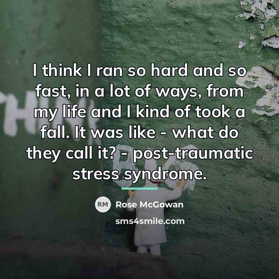 “I think I ran so hard and so fast, in…” quote by Rose McGowan