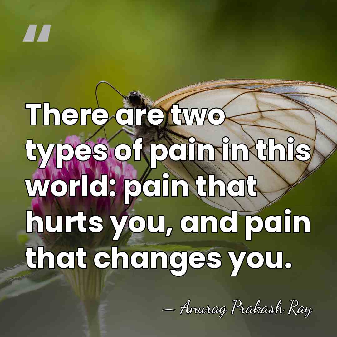 There are two types of pain in this world: pain that hurts&hellip; - Anurag Prakash Ray