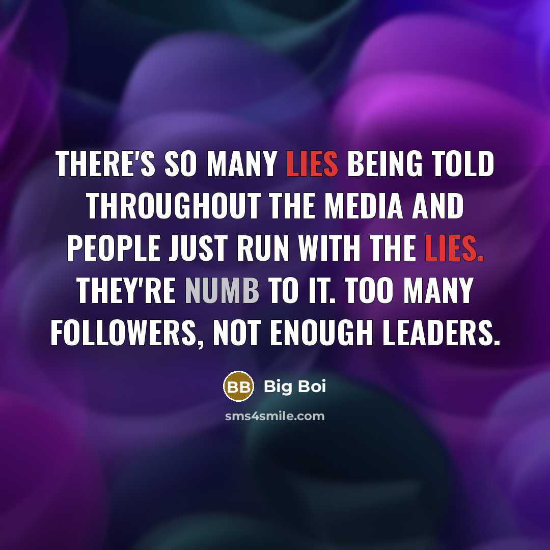 “There's so many lies being told throughout the media and…” quote by Big Boi