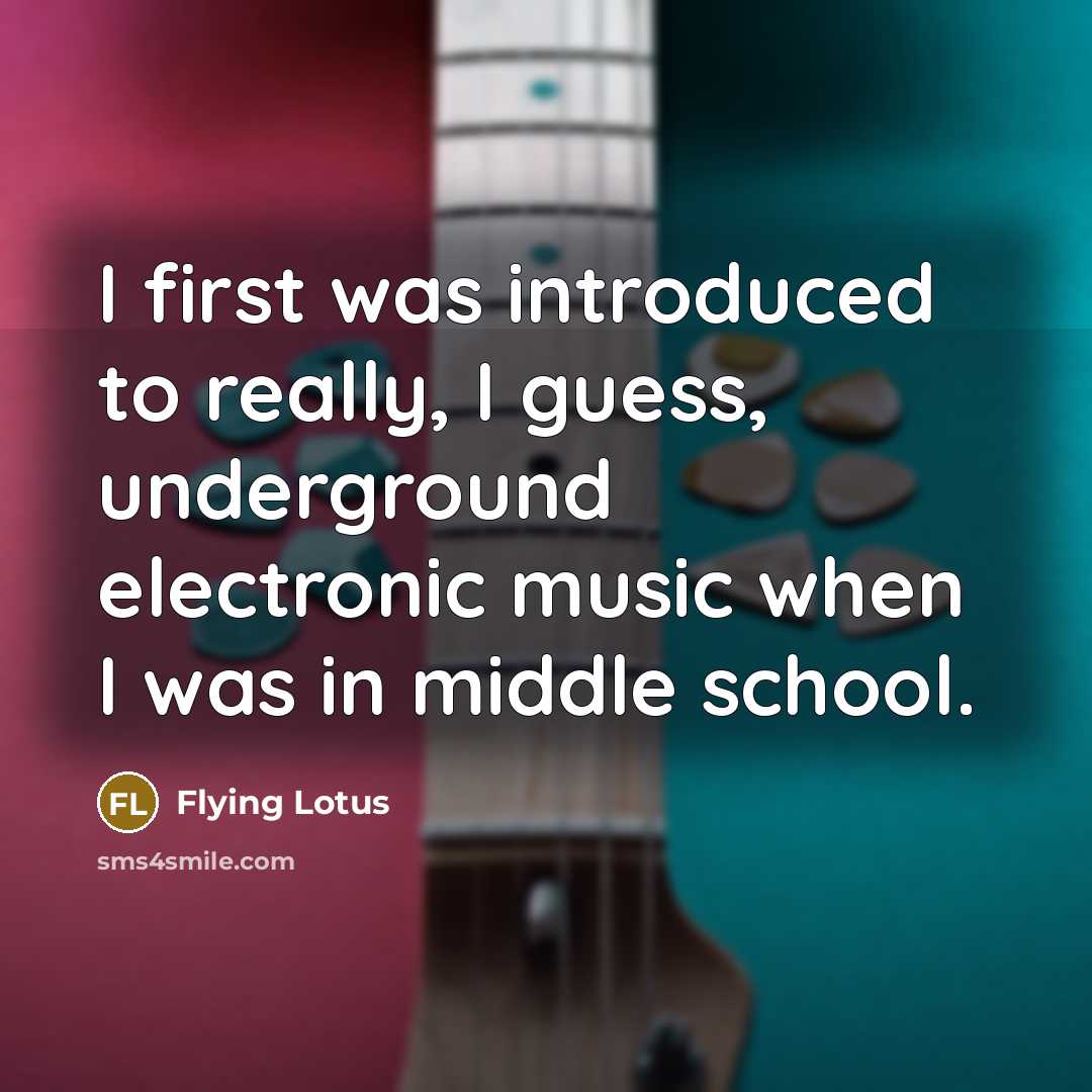 “I first was introduced to really, I guess, underground electronic…” quote by Flying Lotus
