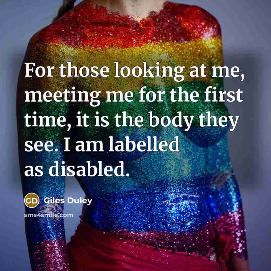 “For those looking at me, meeting me for the first…” quote by Giles Duley