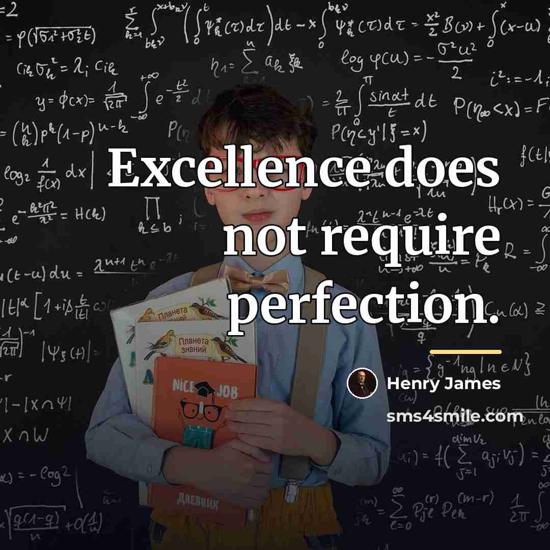 “Excellence does not require perfection.…” quote by Henry James