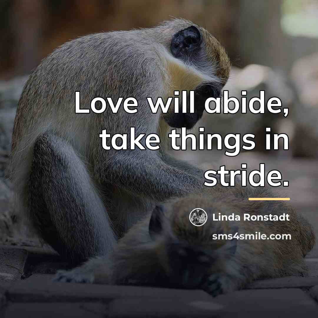 “Love will abide, take things in stride.…” quote by Linda Ronstadt