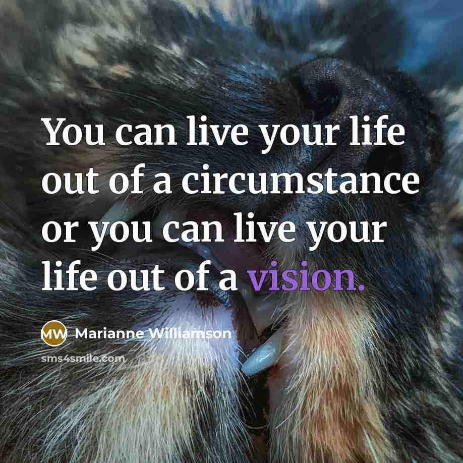 “You can live your life out of a circumstance or…” quote by Marianne Williamson