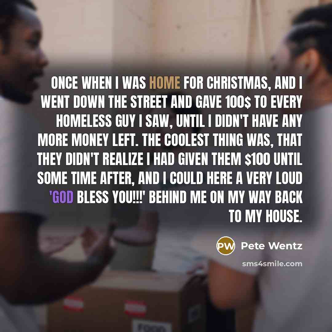 “Once when I was home for Christmas, and I went…” quote by Pete Wentz