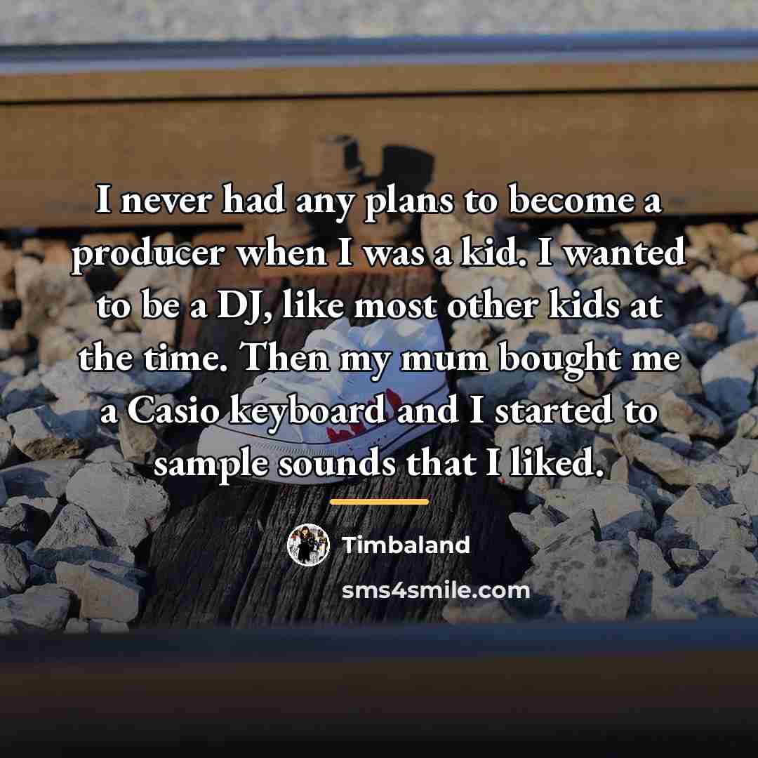 “I never had any plans to become a producer when…” quote by Timbaland