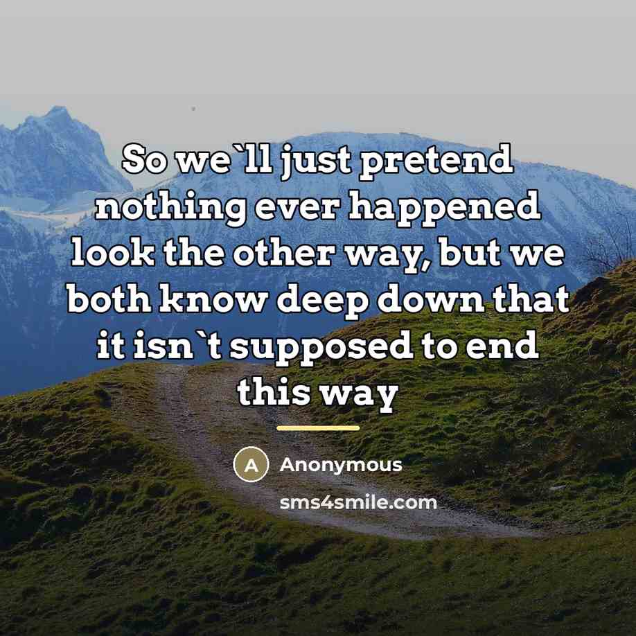 “So we`ll just pretend nothing ever happened look the other…” quote by Anonymous