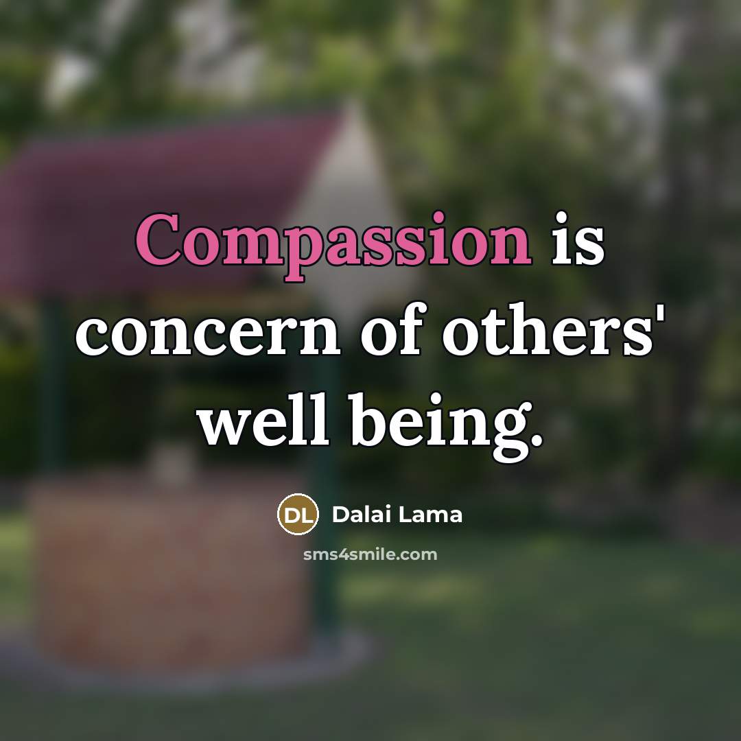 “Compassion is concern of others' well being.…” quote by Dalai Lama