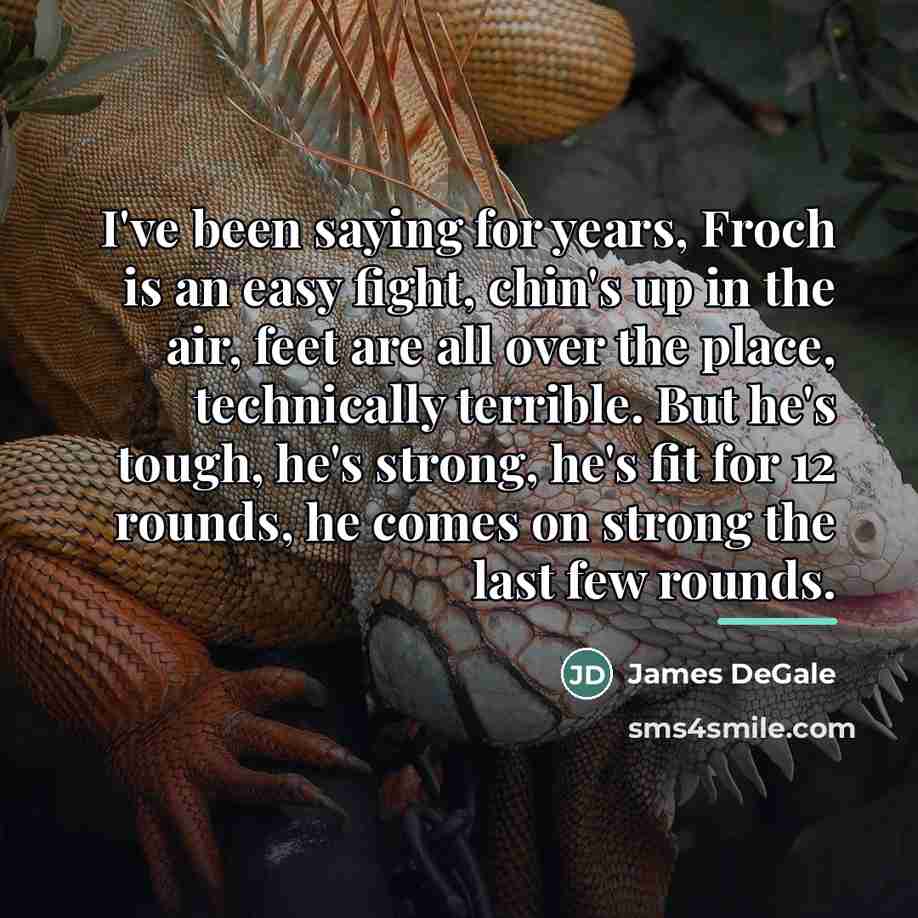 “I've been saying for years, Froch is an easy fight,…” quote by James DeGale