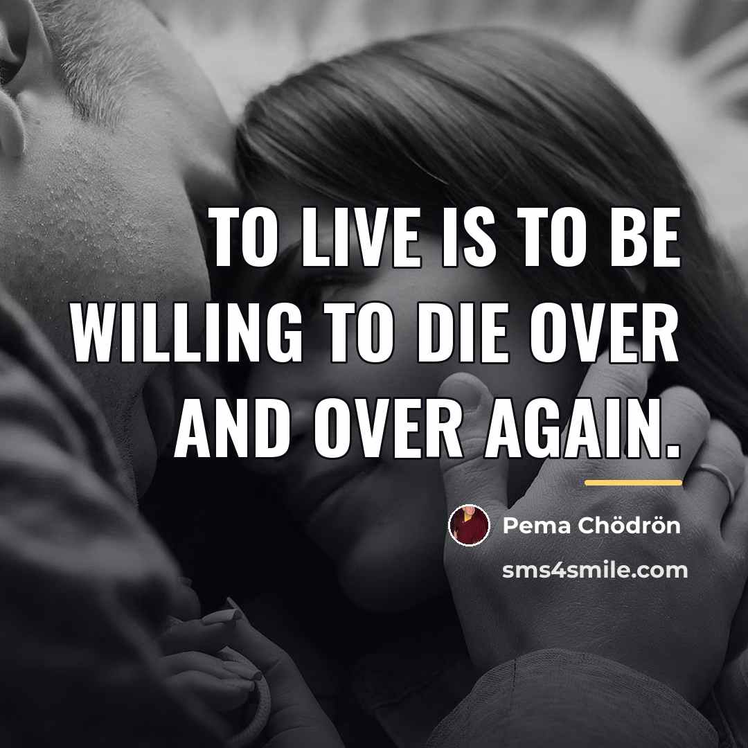 “To live is to be willing to die over and…” quote by Pema Chodron
