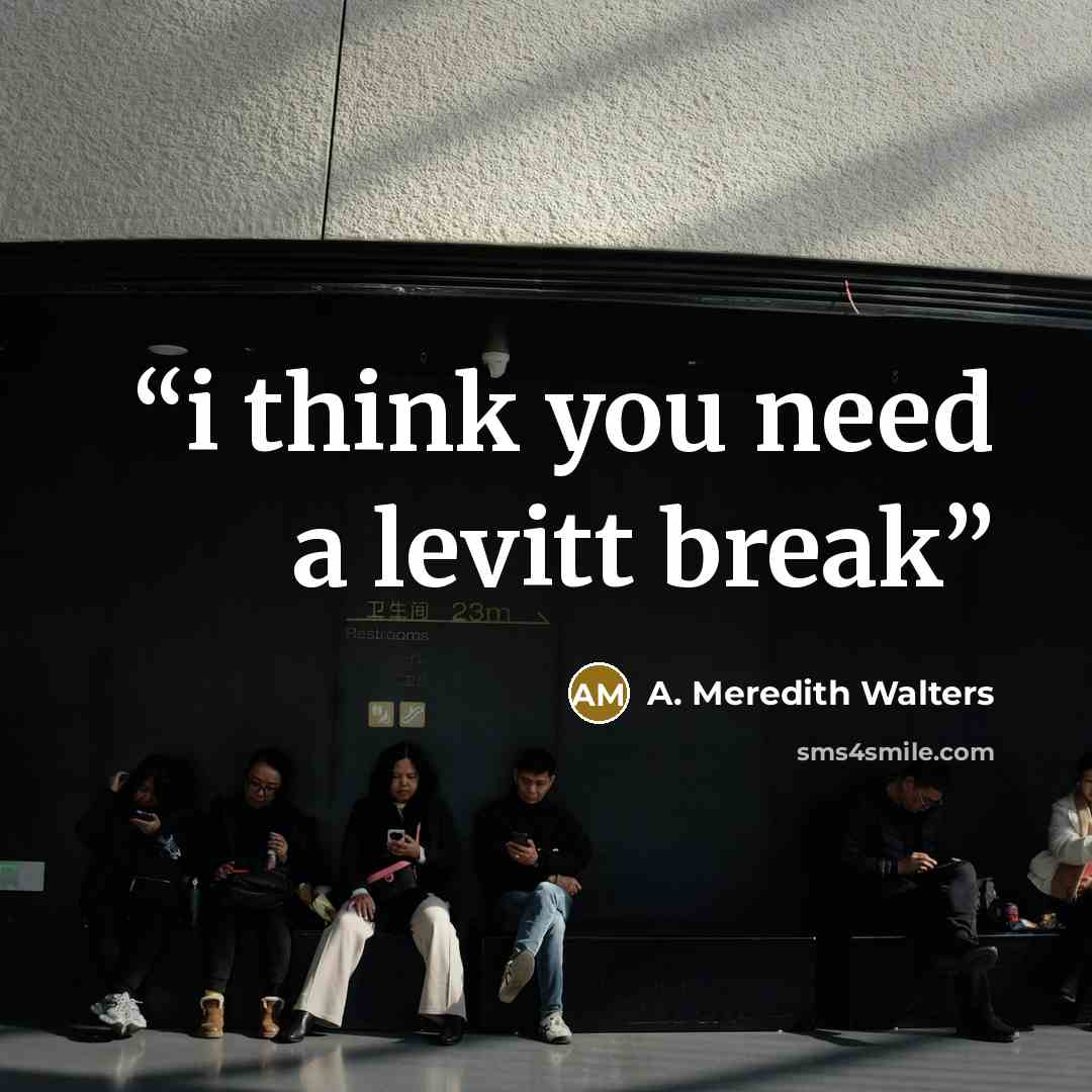 “i think you need a levitt break” quote by A. Meredith Walters