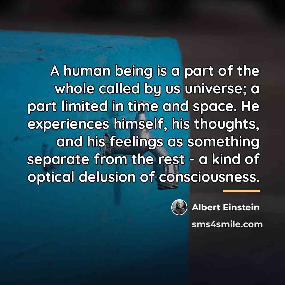 “A human being is a part of the whole called…” quote by Albert Einstein