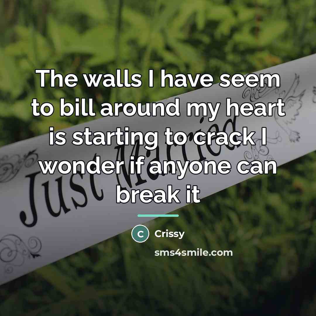 “The walls I have seem to bill around my heart…” quote by Crissy