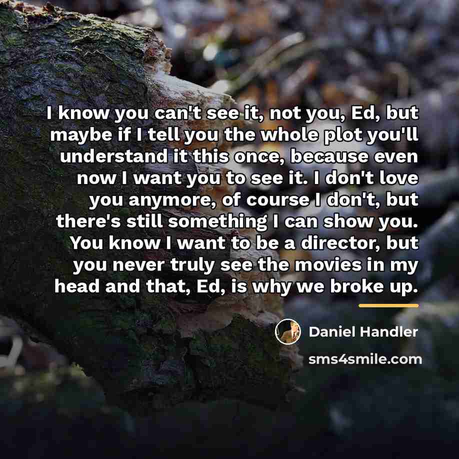 “I know you can't see it, not you, Ed, but…” quote by Daniel Handler