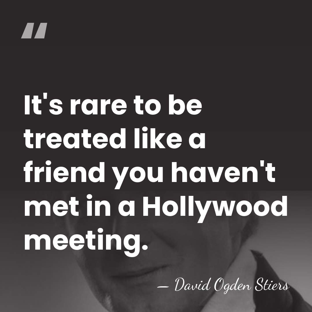 It's rare to be treated like a friend you haven't met in&hellip; - David Ogden Stiers