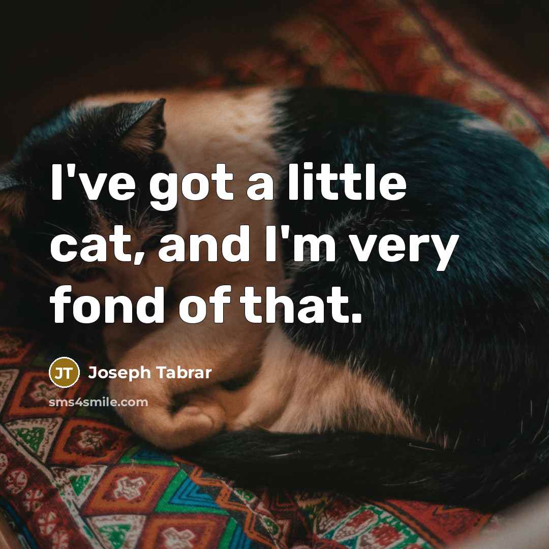 “I've got a little cat, and I'm very fond of that.” quote by Joseph Tabrar