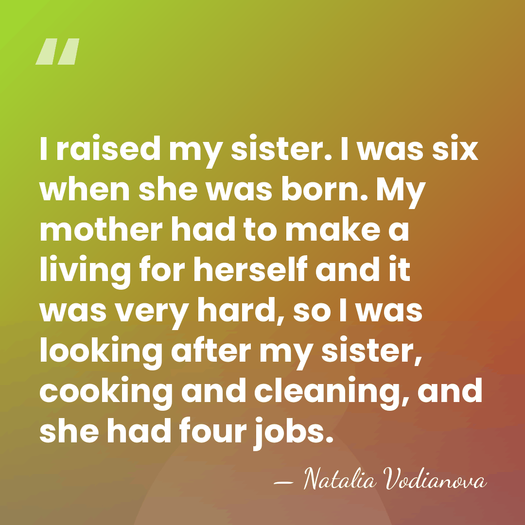 I raised my sister. I was six when she was born. My&hellip; - Natalia Vodianova