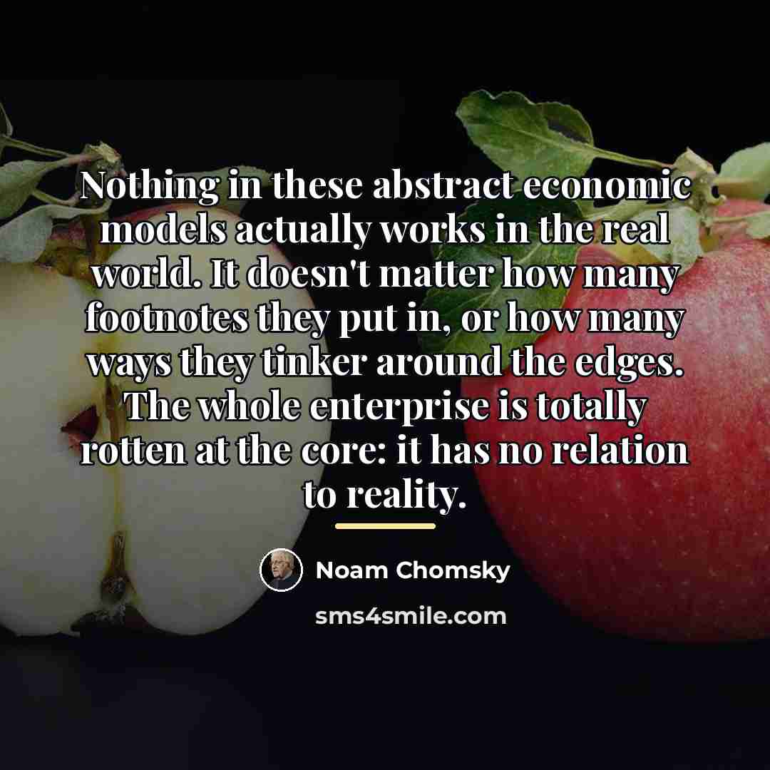 “Nothing in these abstract economic models actually works in the…” quote by Noam Chomsky