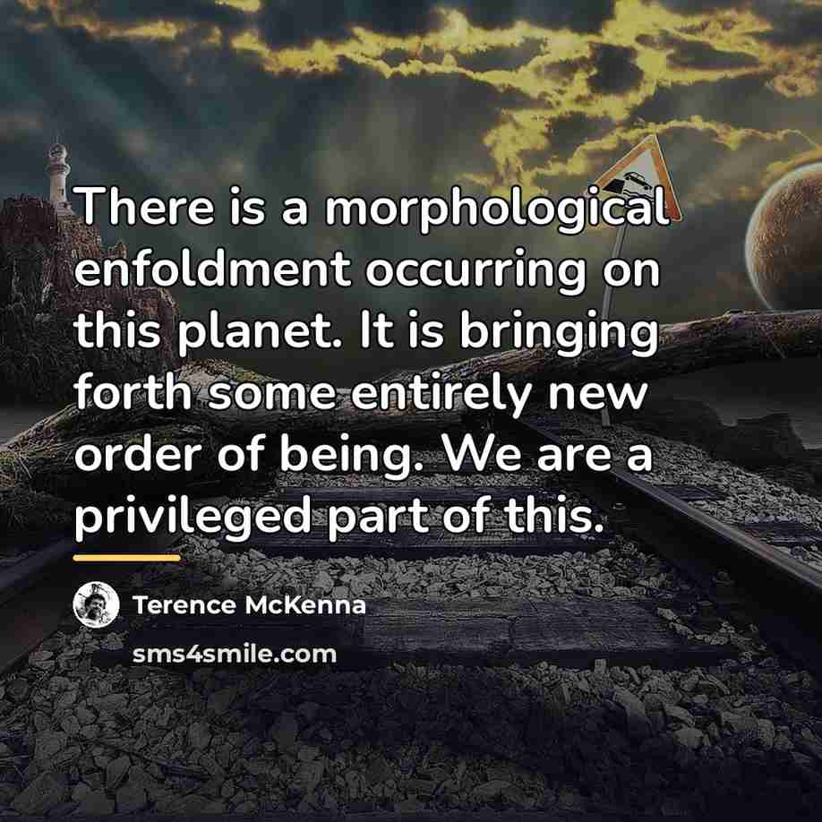 “There is a morphological enfoldment occurring on this planet. It…” quote by Terence McKenna