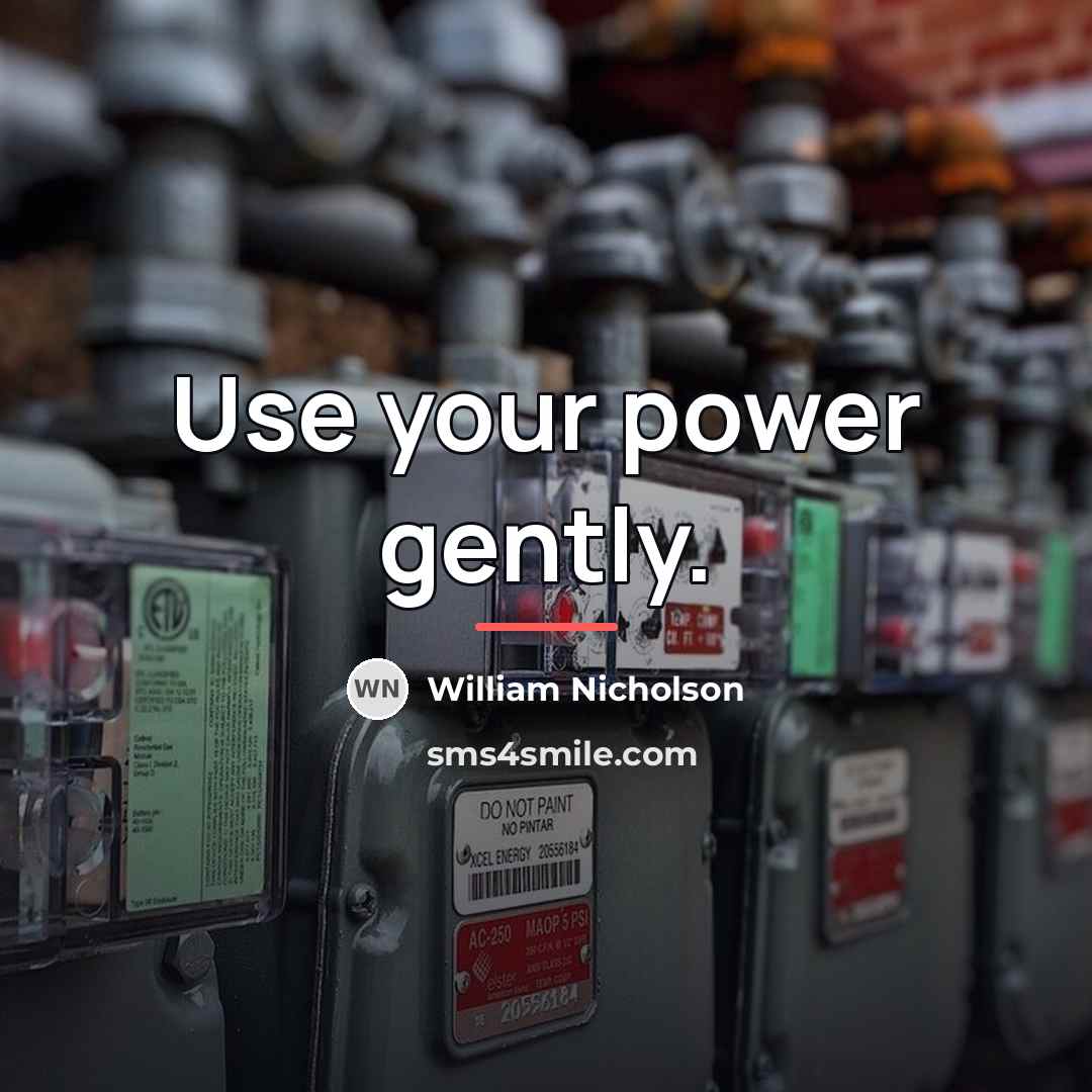 “Use your power gently.…” quote by William Nicholson