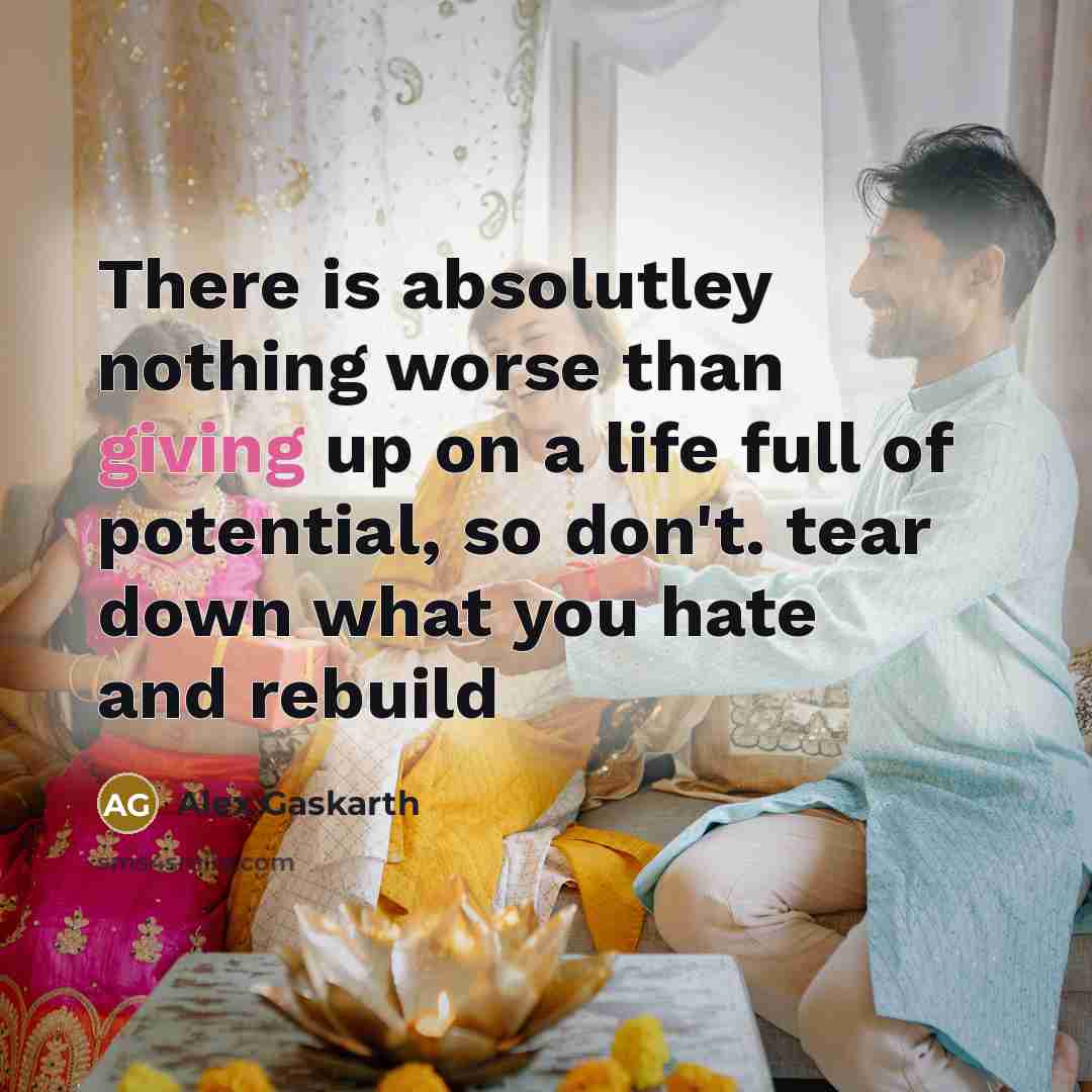 “There is absolutley nothing worse than giving up on a…” quote by Alex Gaskarth