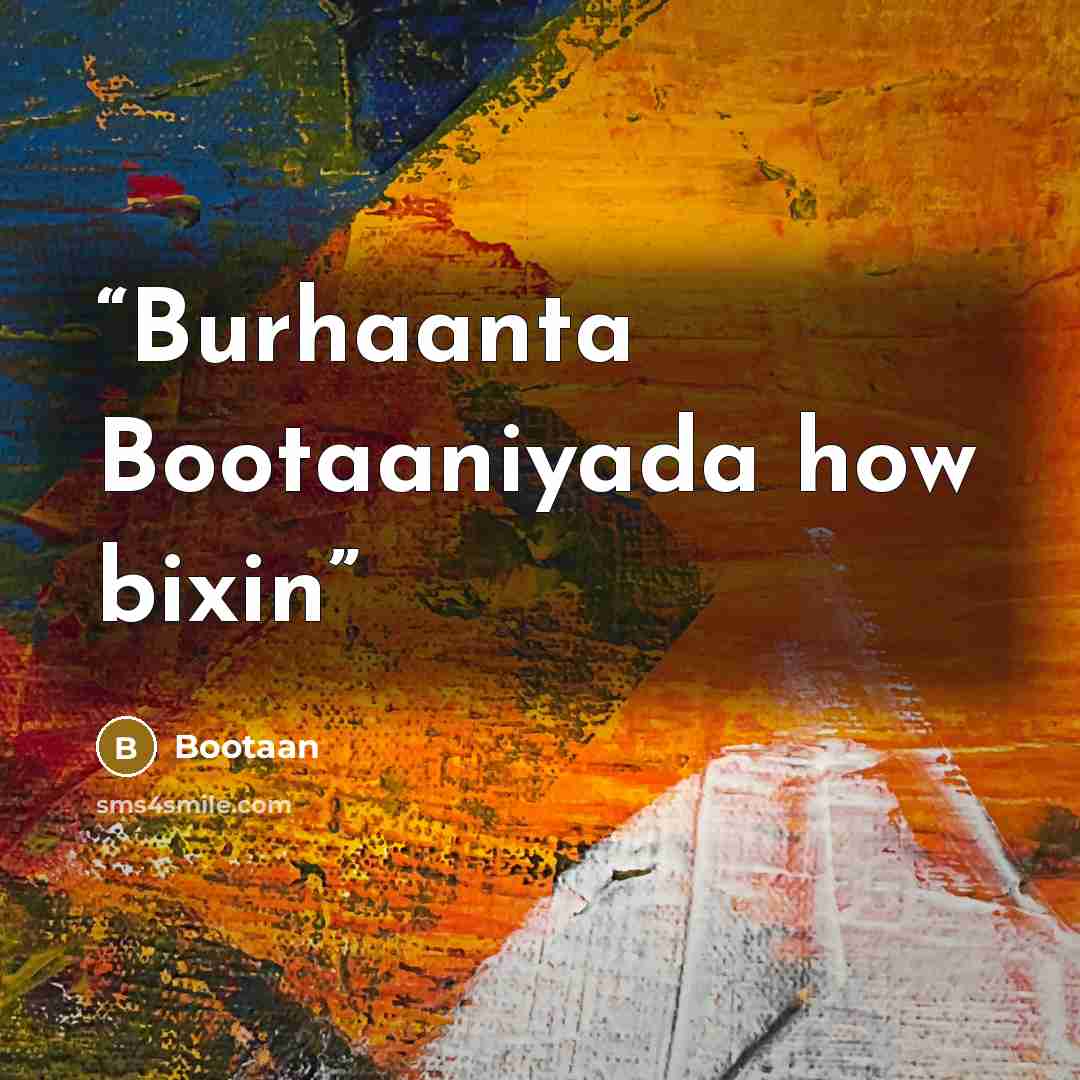 “Burhaanta Bootaaniyada how bixin” quote by Bootaan