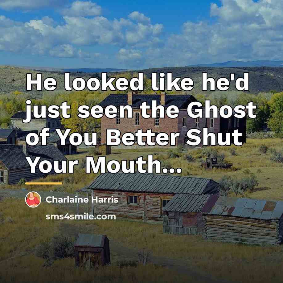 “He looked like he'd just seen the Ghost of You…” quote by Charlaine Harris