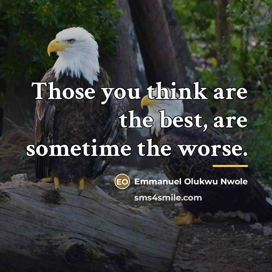 “Those you think are the best, are sometime the worse.…” quote by Emmanuel Olukwu Nwole