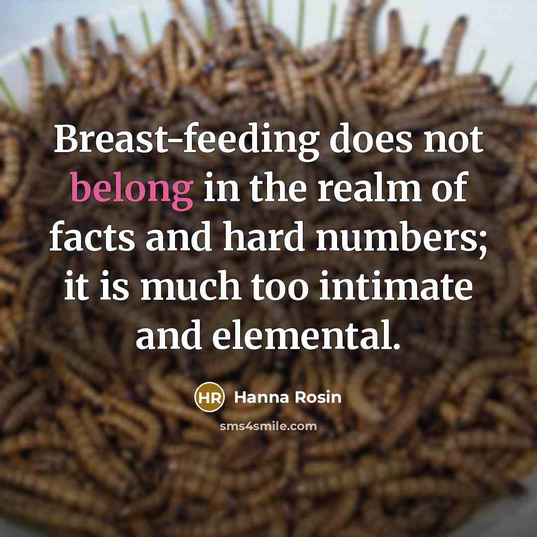 “Breast-feeding does not belong in the realm of facts and…” quote by Hanna Rosin