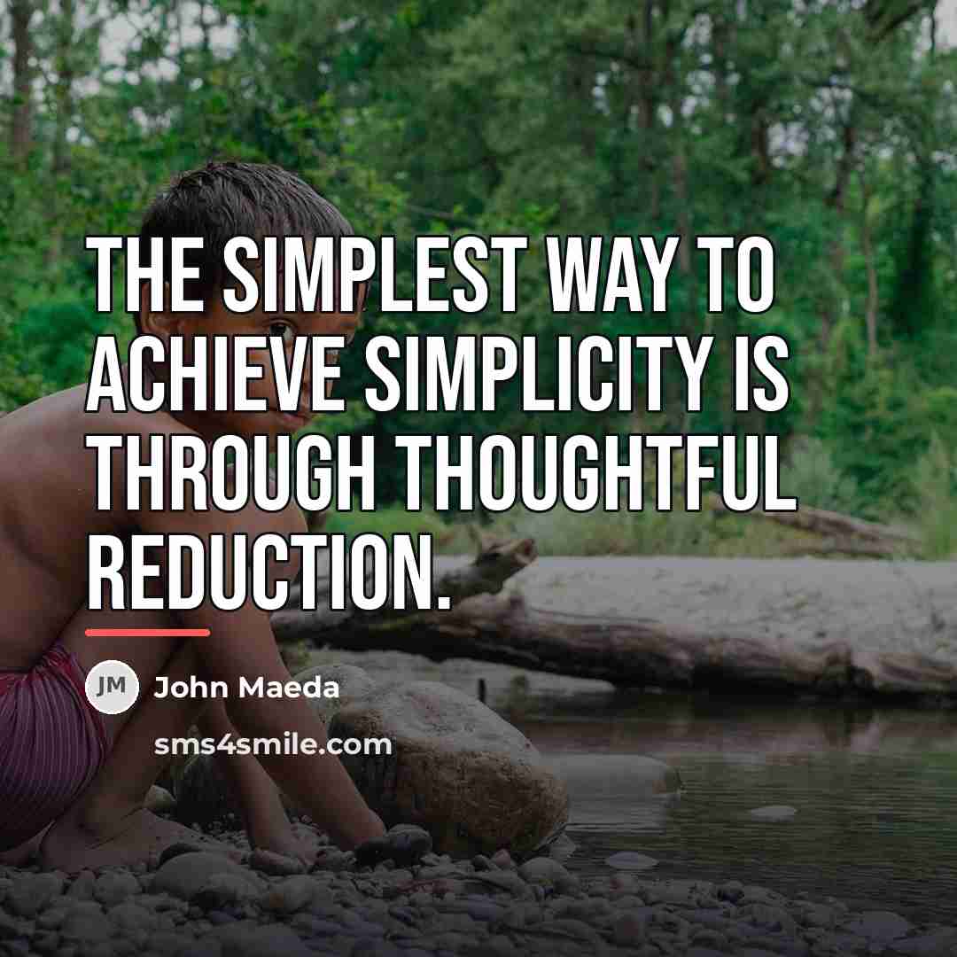 “The simplest way to achieve simplicity is through thoughtful reduction.…” quote by John Maeda