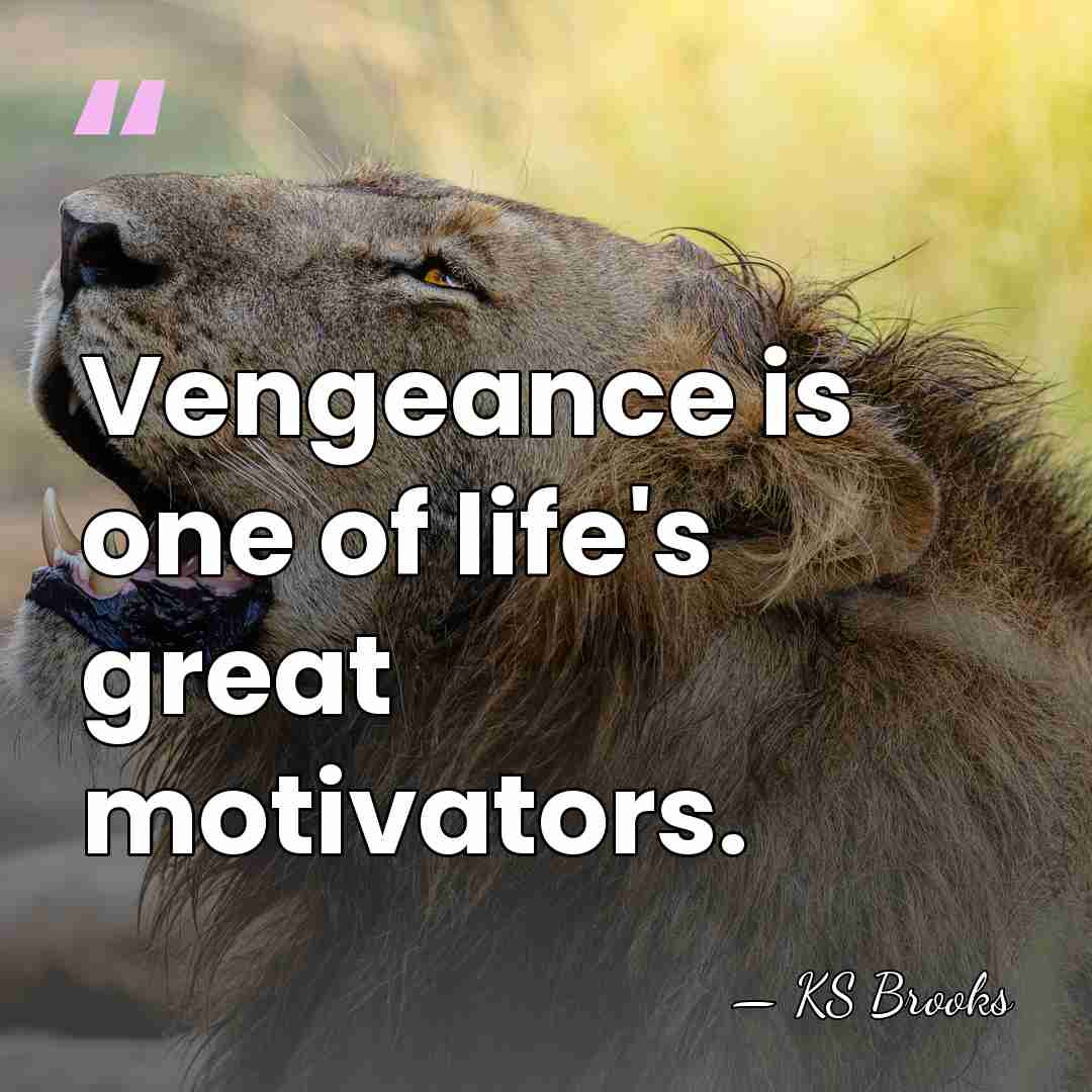 Vengeance is one of life's great motivators. - KS Brooks