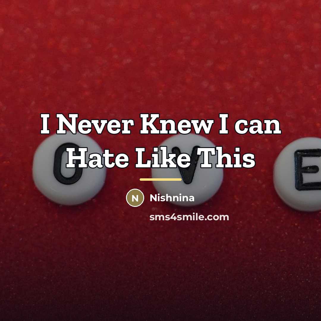 “I Never Knew I can Hate Like This…” quote by Nishnina
