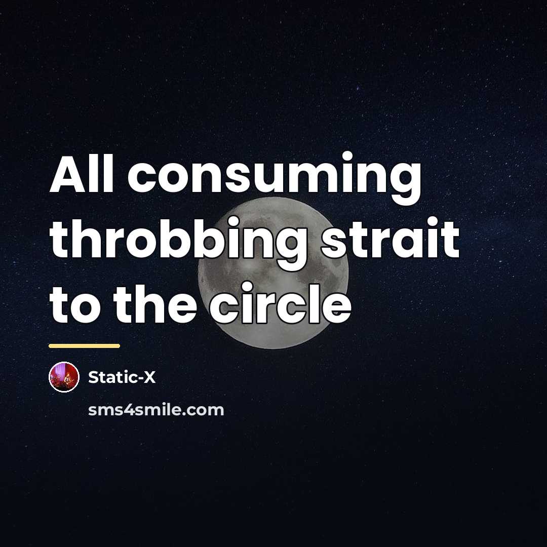 “All consuming throbbing strait to the circle…” quote by Static-x