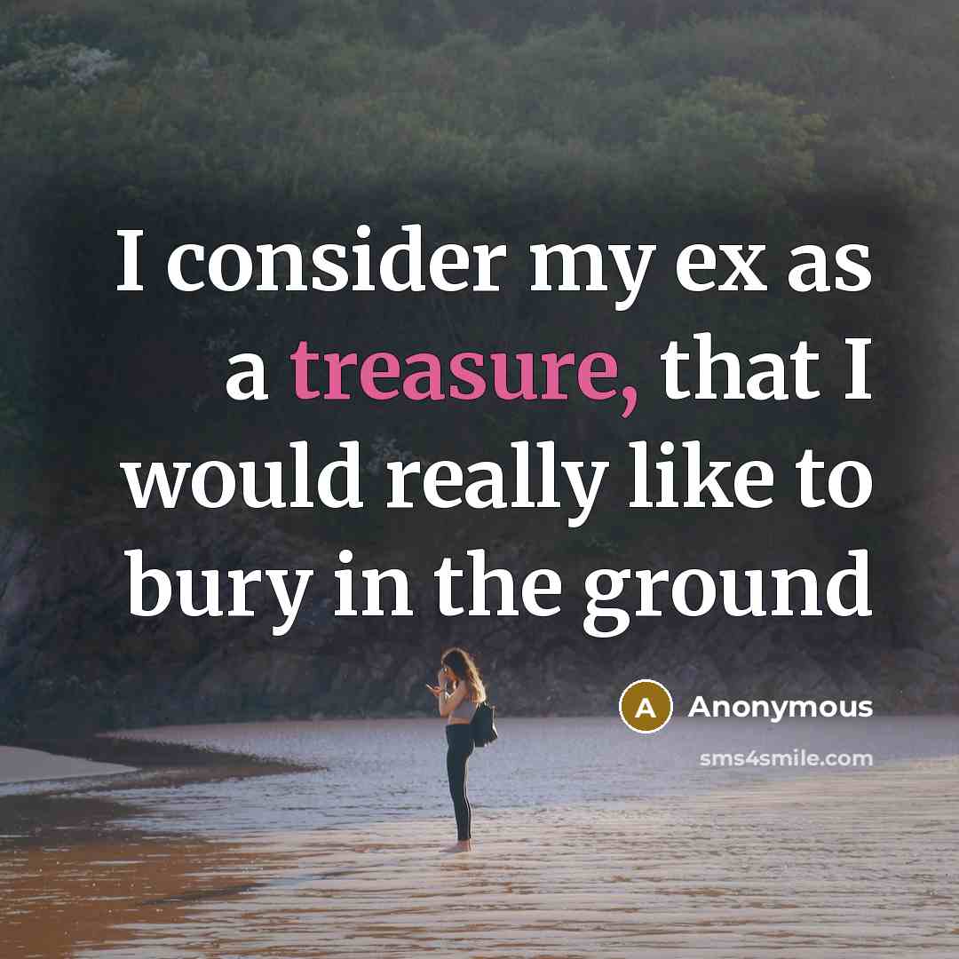 “I consider my ex as a treasure, that I would…” quote by Anonymous