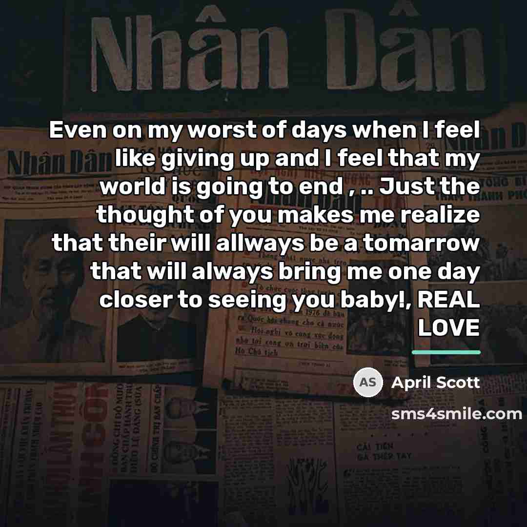 “Even on my worst of days when I feel like…” quote by April Scott