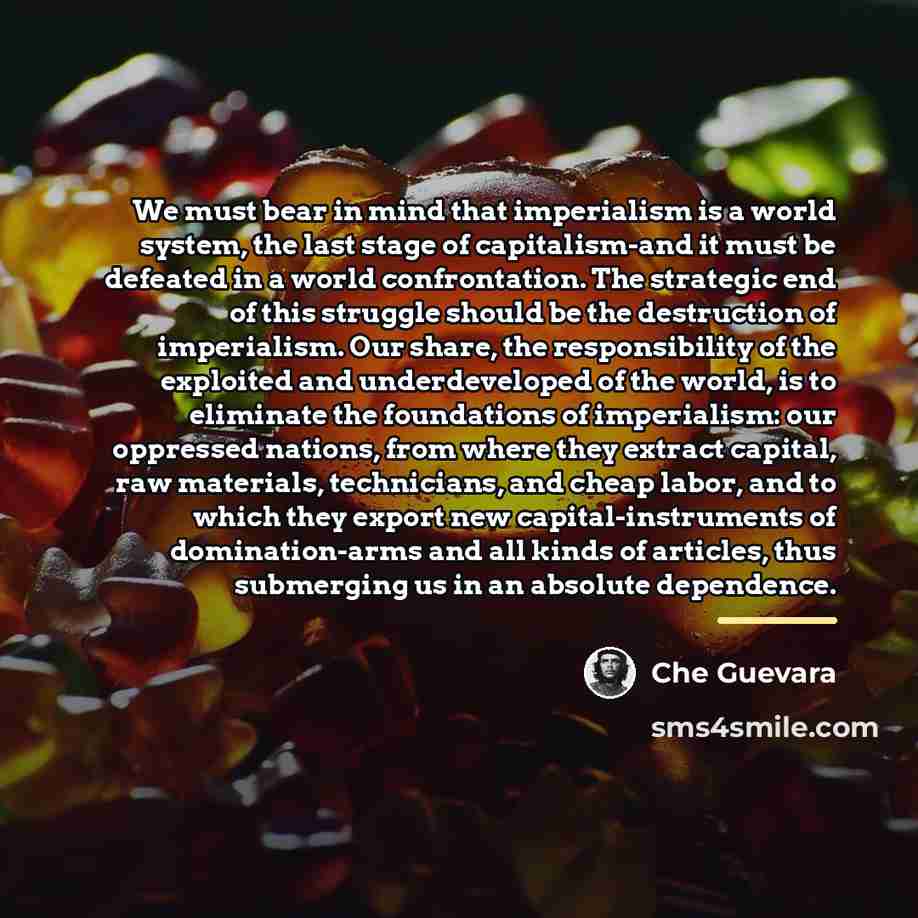 “We must bear in mind that imperialism is a world…” quote by Che Guevara