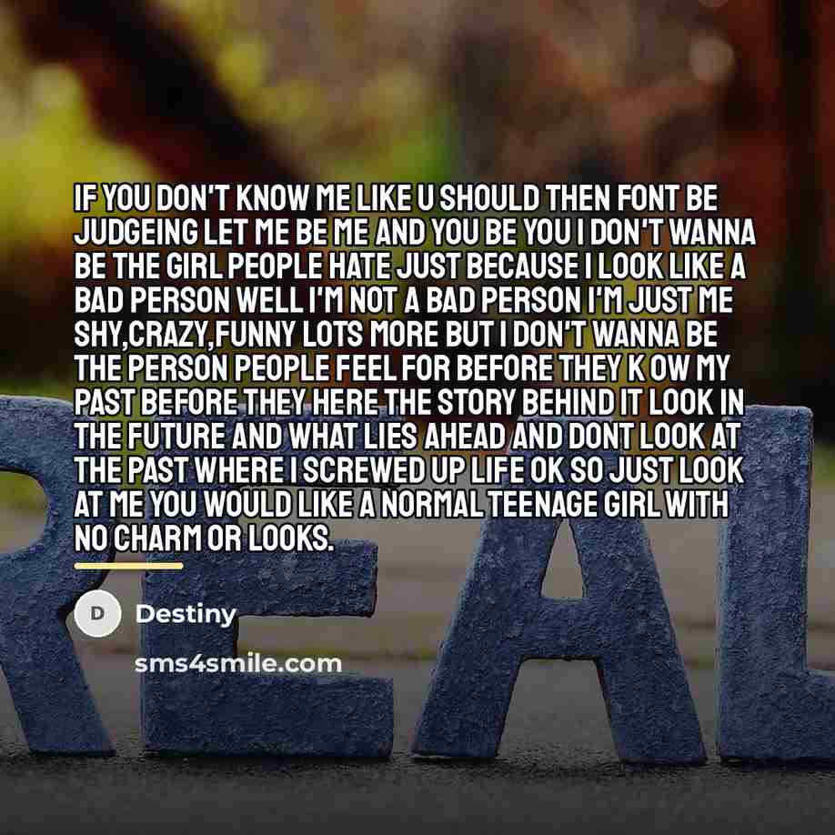 “If you don't know me like u should then font…” quote by Destiny