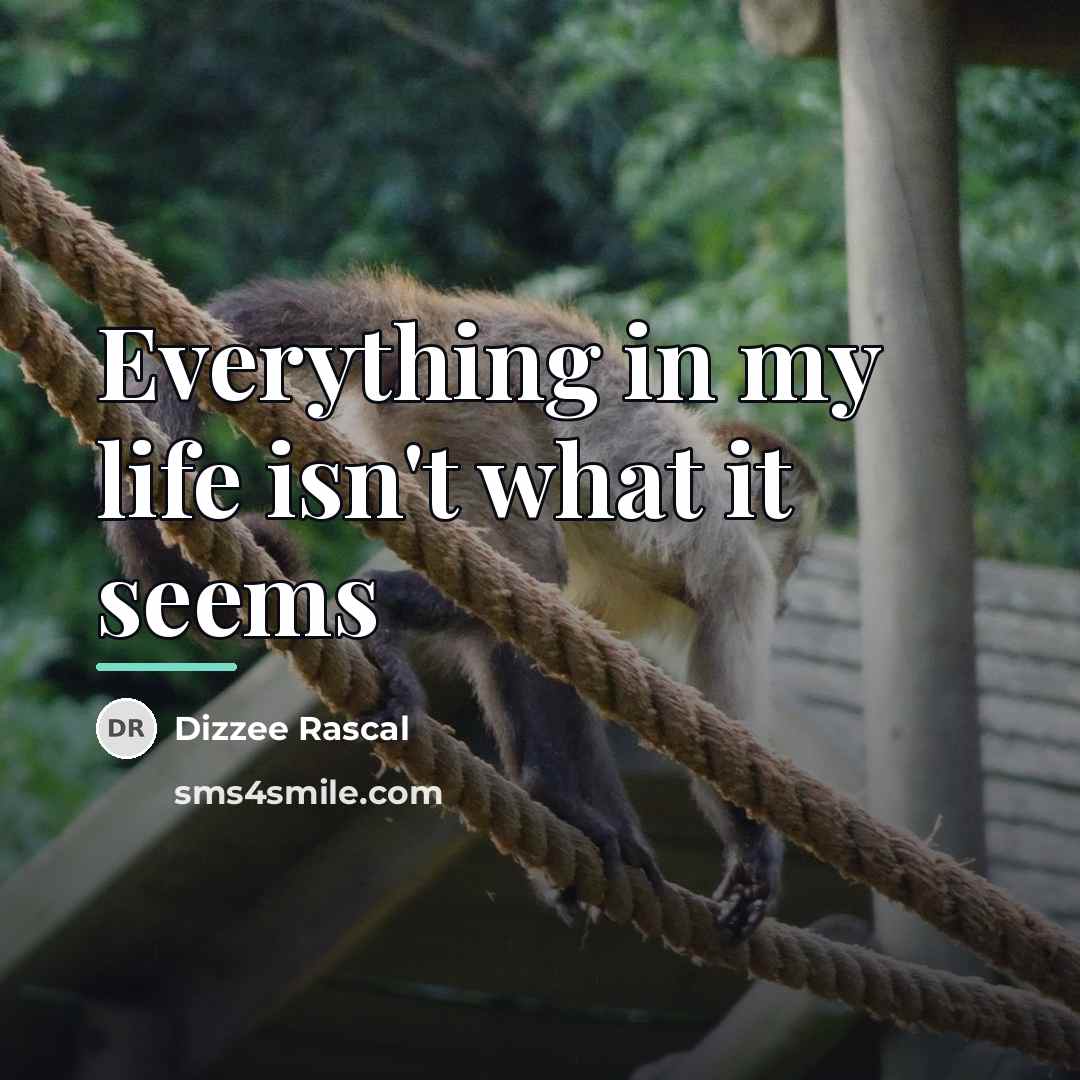 “Everything in my life isn't what it seems…” quote by Dizzee Rascal