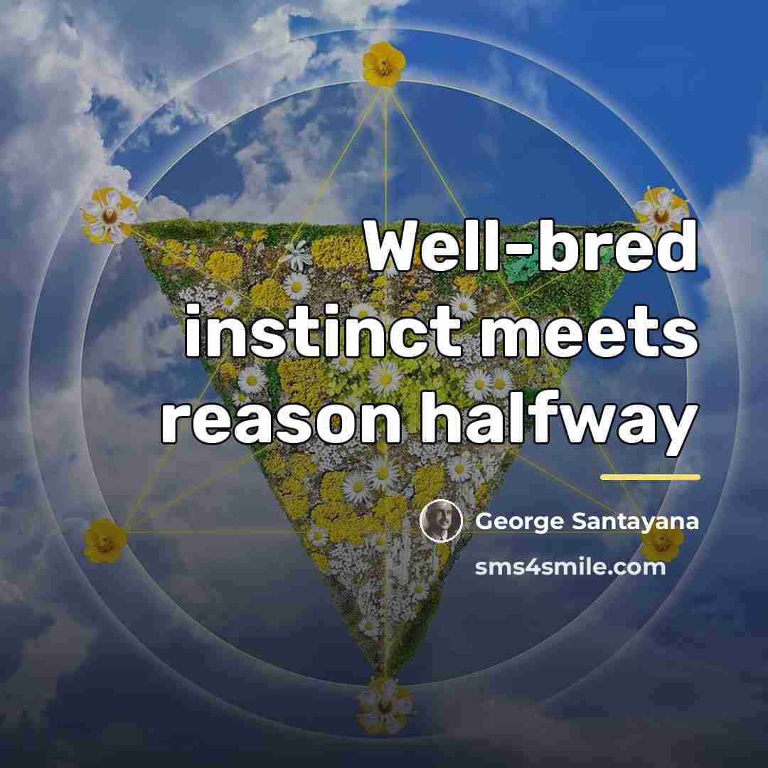 “Well-bred instinct meets reason halfway…” quote by George Santayana