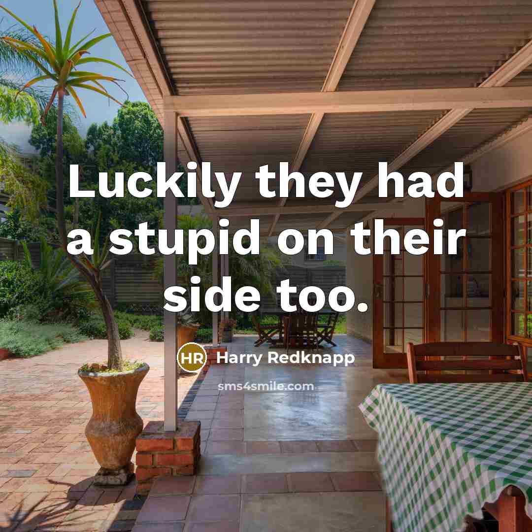 “Luckily they had a stupid on their side too.…” quote by Harry Redknapp