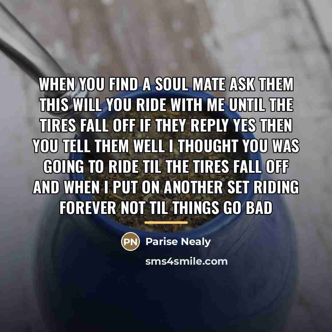 “When you find a soul mate ask them this will…” quote by Parise Nealy
