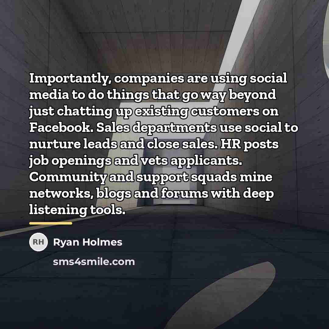 “Importantly, companies are using social media to do things that…” quote by Ryan Holmes