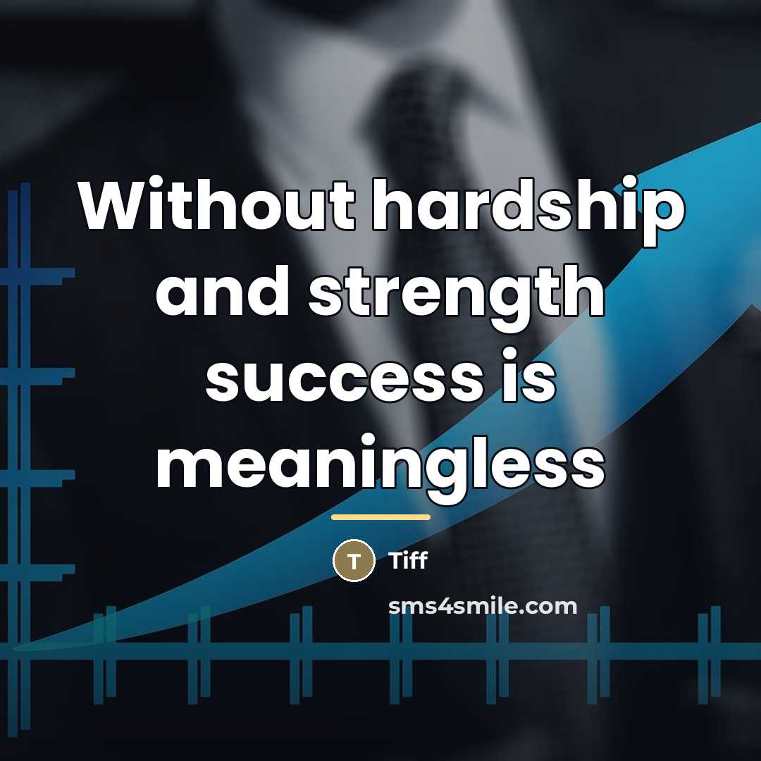 “Without hardship and strength success is meaningless…” quote by Tiff
