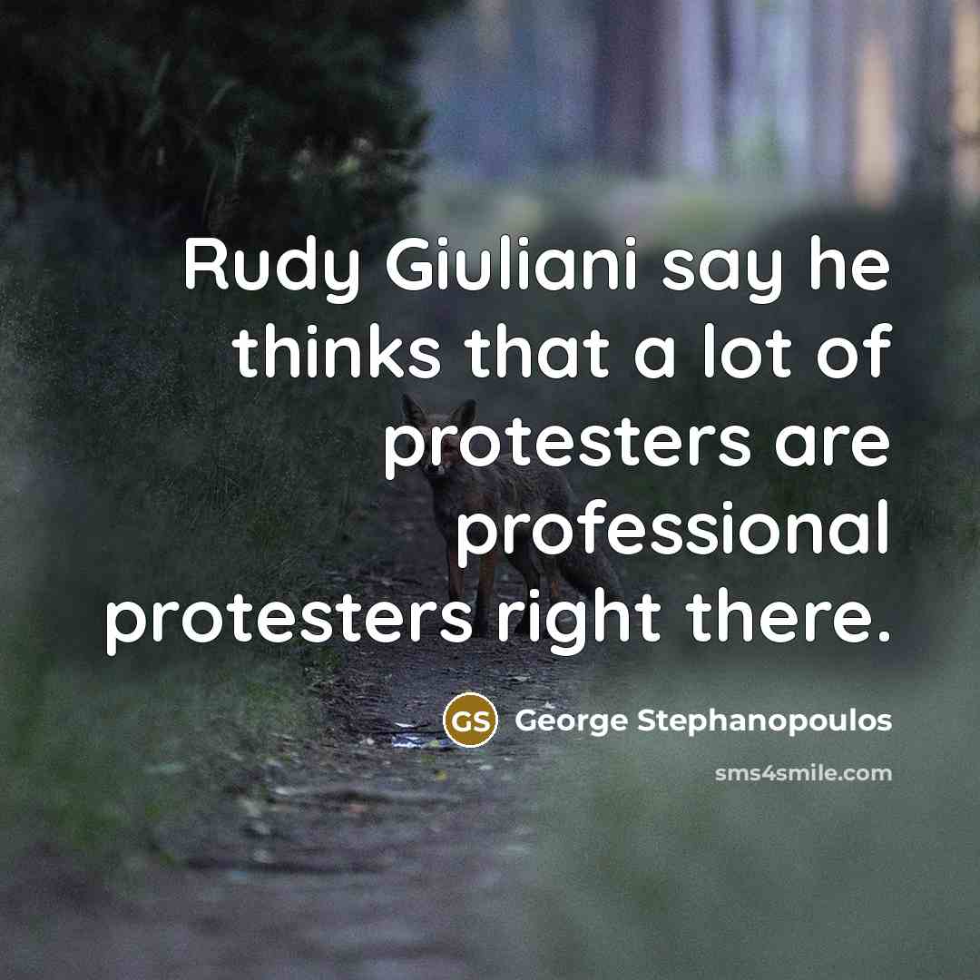 “Rudy Giuliani say he thinks that a lot of protesters…” quote by George Stephanopoulos