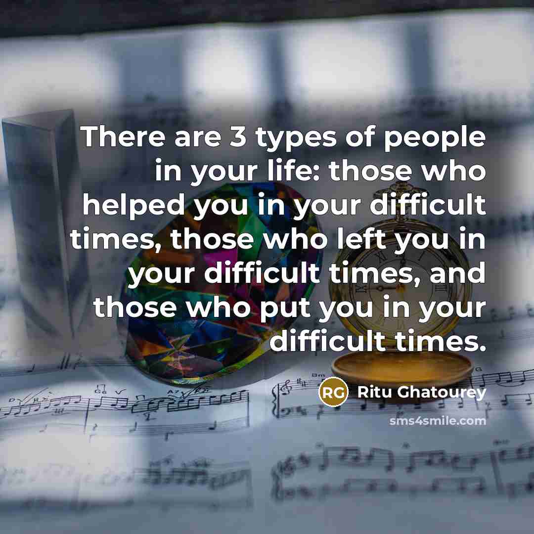 “There are 3 types of people in your life: those…” quote by Ritu Ghatourey