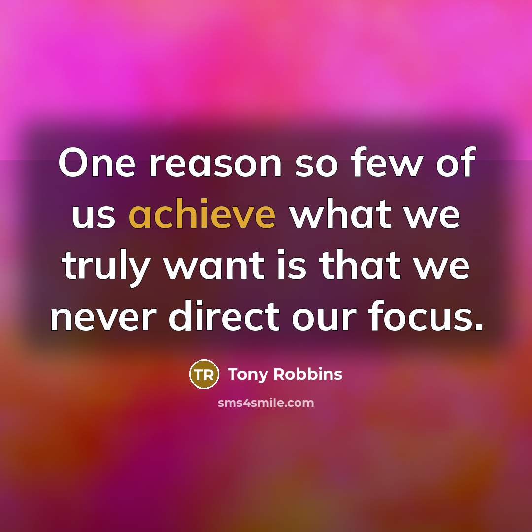 “One reason so few of us achieve what we truly…” quote by Tony Robbins