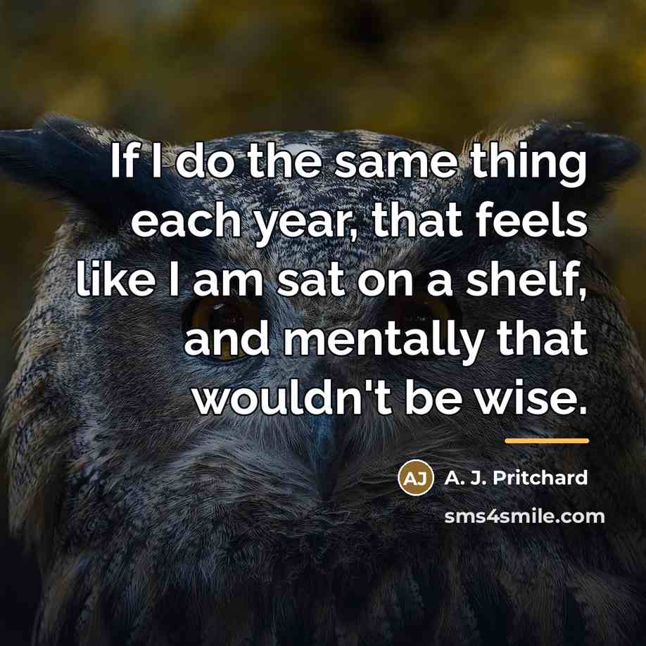 “If I do the same thing each year, that feels…” quote by A. J. Pritchard