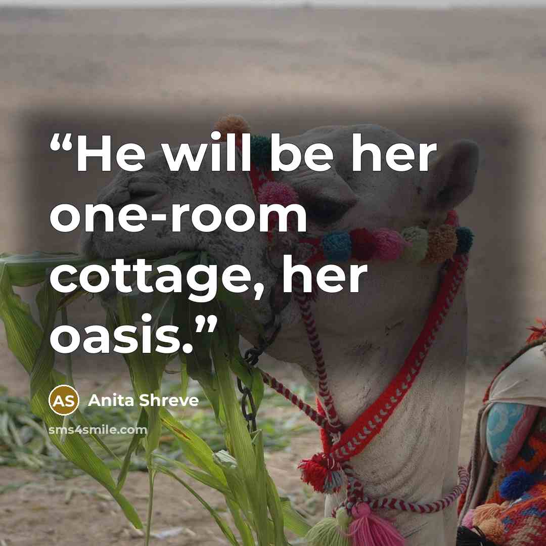 “He will be her one-room cottage, her oasis.” quote by Anita Shreve