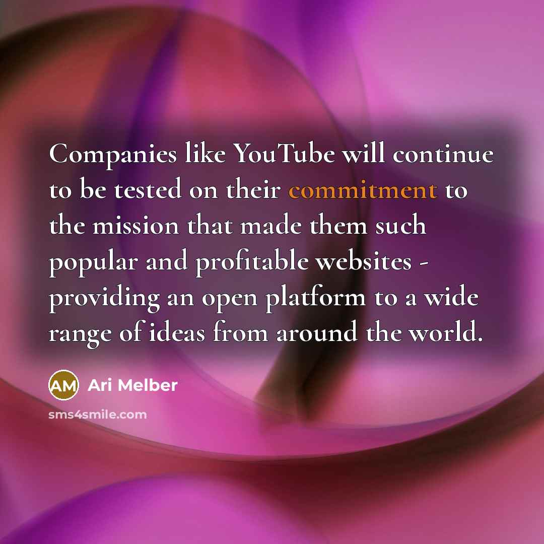 “Companies like YouTube will continue to be tested on their…” quote by Ari Melber