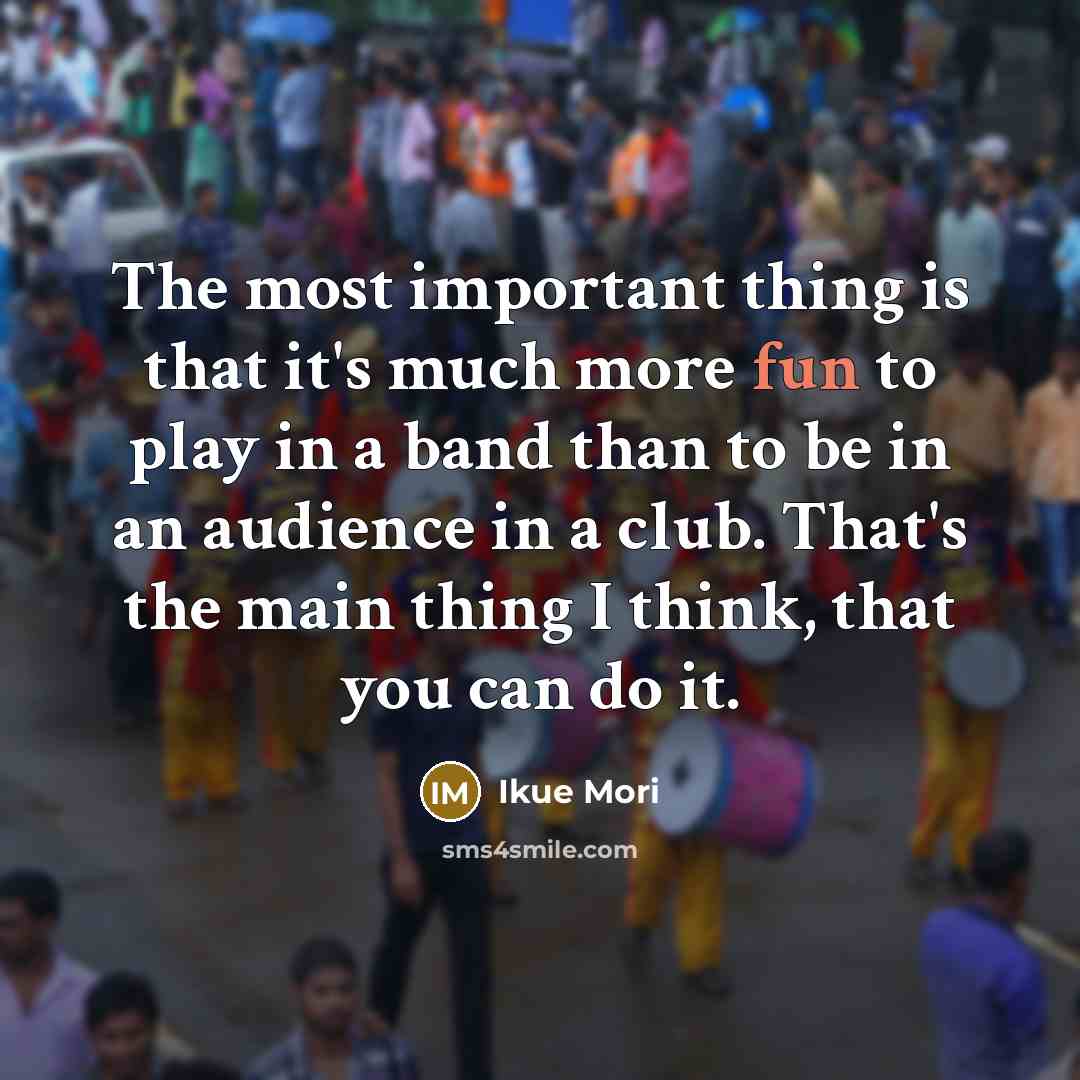 “The most important thing is that it's much more fun…” quote by Ikue Mori